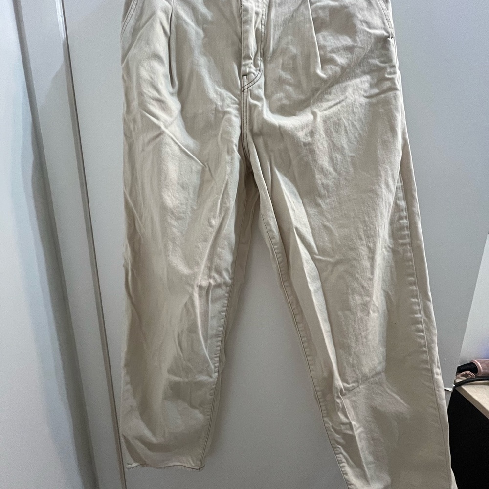 Women Uniqlo Wide LegCream Pants